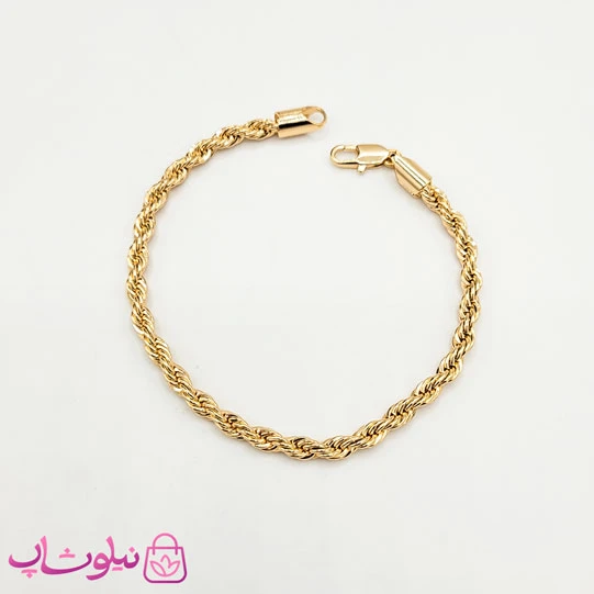 دستبند زنانه طنابی ژوپینگ طول 19 سانت و عرض 3 میل کد 310