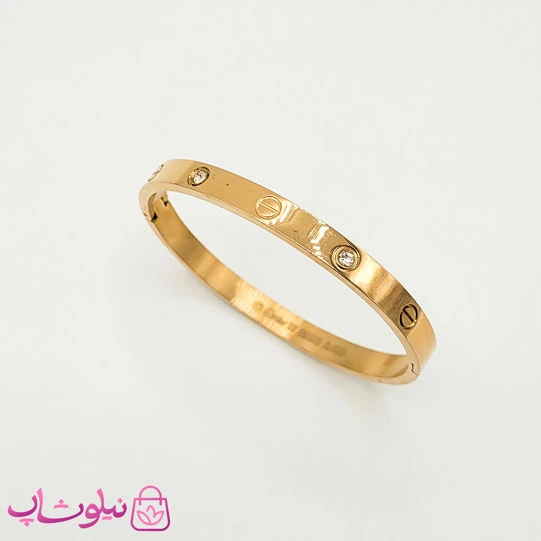 دستبند زنانه مدل کارتیه لاو رزگلد نگیندار کد 83