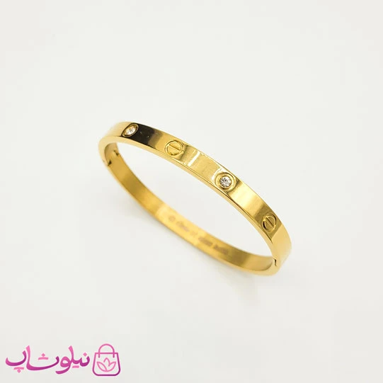 دستبند زنانه مدل کارتیه لاو طلایی نگیندار کد 83