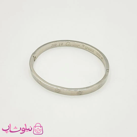 دستبند زنانه مردانه مدل کارتیه لاو نقره ای کد 250