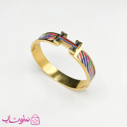 دستبند زنانه هرمس مدل پهن چند رنگ کد 199