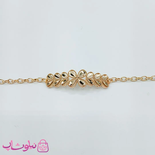 دستبند زنانه ژوپینگ با پلاک مدل گل کد 3891