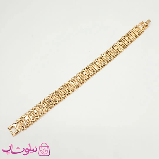دستبند زنانه ژوپینگ مدل جلفایی پهن کد 6991