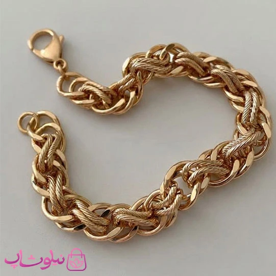 دستبند زنانه ژوپینگ مدل زنجیری پهن کد 1099
