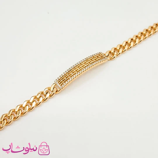 دستبند زنانه ژوپینگ کارتیه با پلاک نگیندار کد 2191