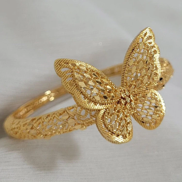 دستبند طرح طلای زنانه،مدل پروانه قفلی،چفتی،رنگ ثابت💍