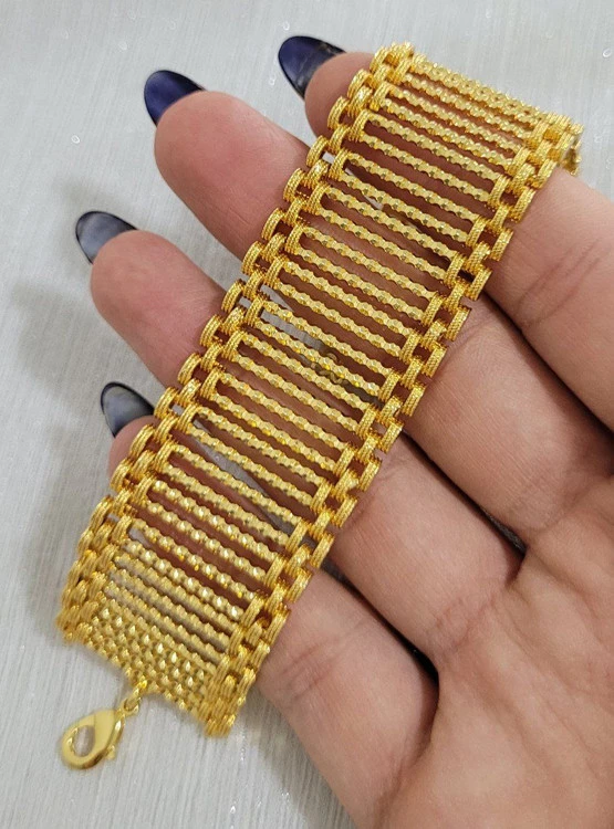 دستبند طرح طلای زنانه، پهن، مدل جلفا، در 2مدل شیک، کد1207💍