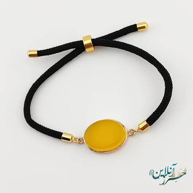 دستبند عقیق زرد شرف الشمس اصل | دست‌ساز و رکاب طلاروس