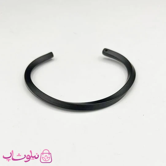 دستبند فلزی پیچ مردانه مدل مشکی مات کد 45