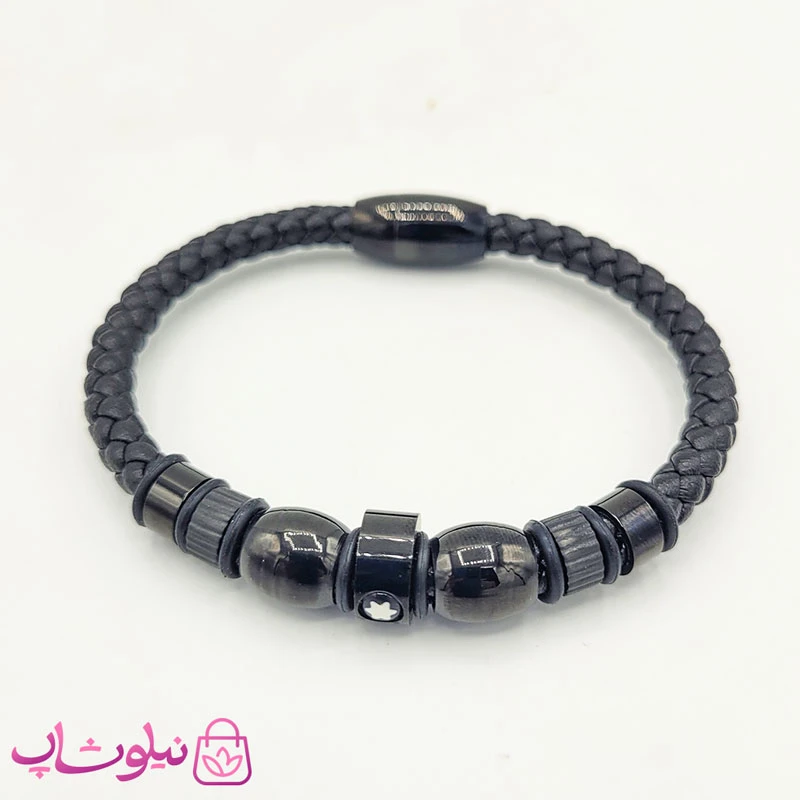 دستبند مردانه برند مون بلان مشکی