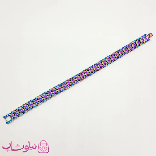 دستبند مردانه زنانه استیل طرح رولکس هولوگرامی کد 4891