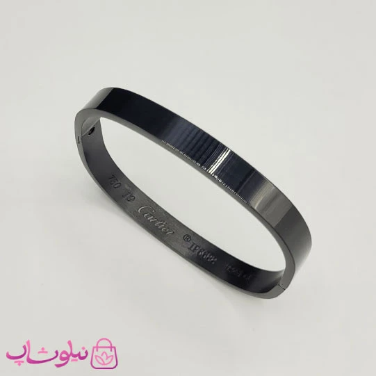 دستبند مردانه زنانه مدل کارتیه مربعی رنگ مشکی کد 260