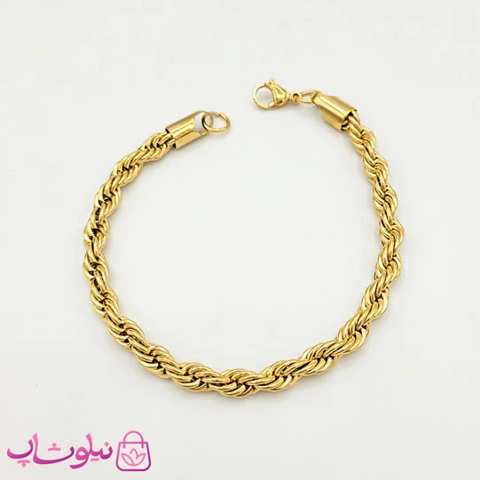 دستبند مردانه طنابی استیل ضخیم کد 795
