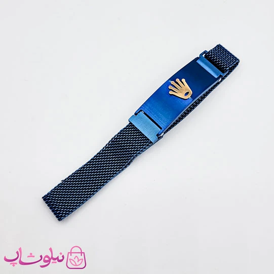 دستبند پسرانه رولکس آبی با قفل مگنتی کد 218
