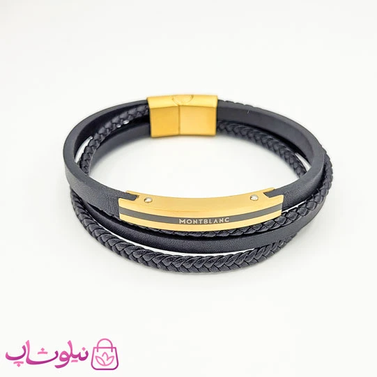 دستبند پسرانه مون بلان چهار ردیفه کد 370