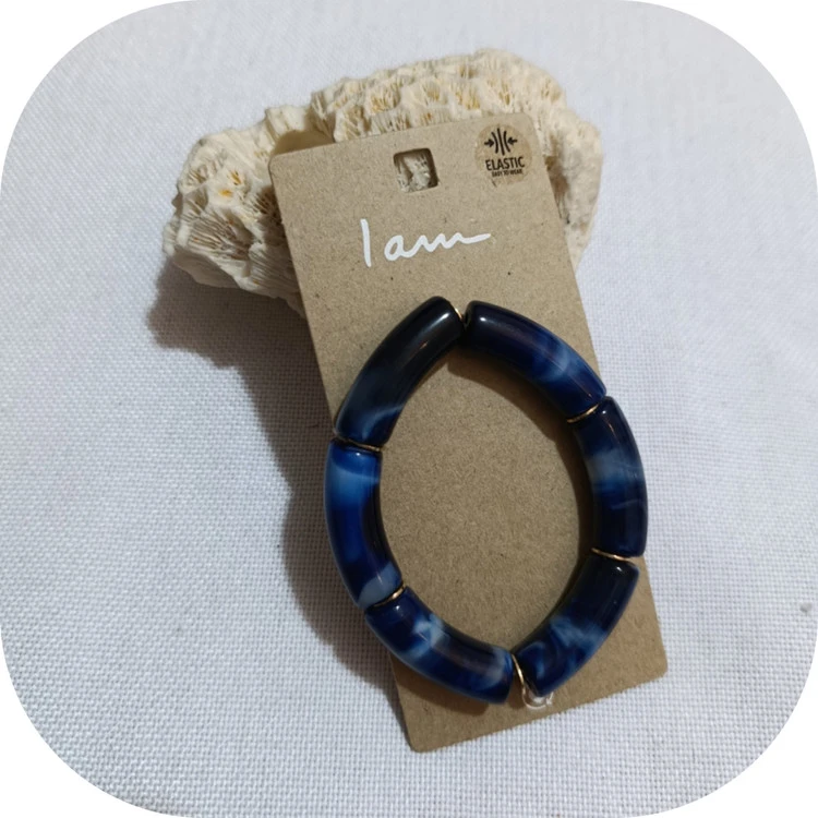 دستبند کشی طرح کائوچویی برند I am تک رنگ