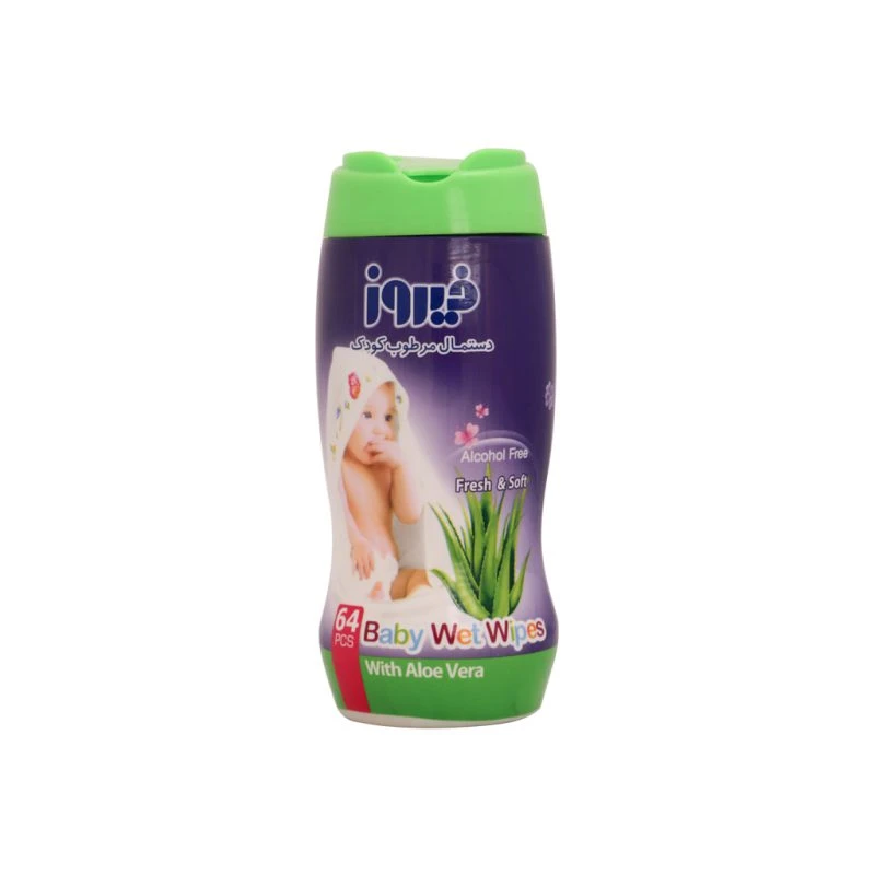 دستمال مرطوب کودک استوانه ای 64 عددی فیروز firooz