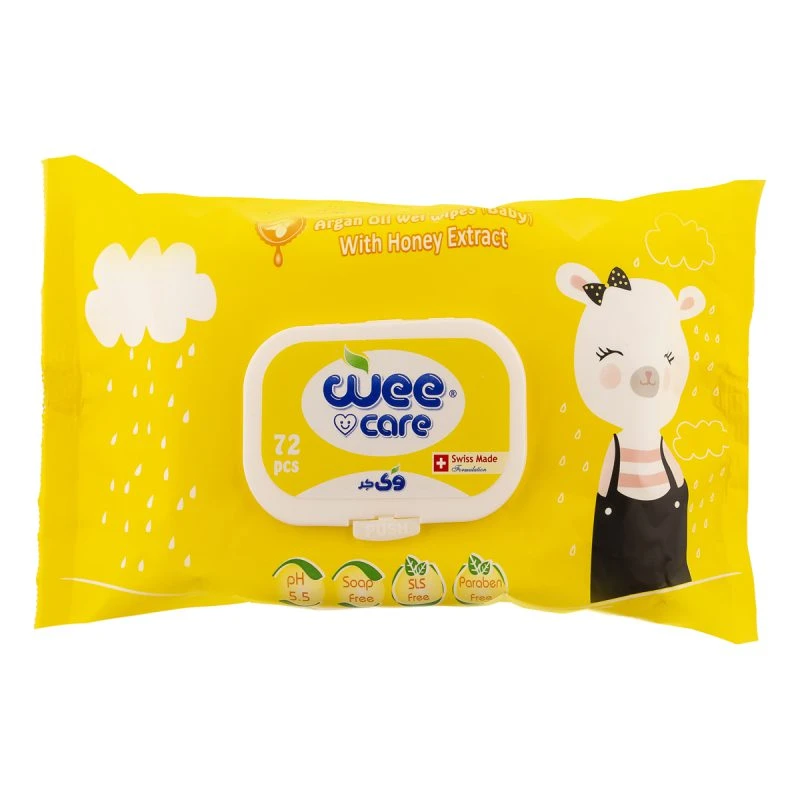 دستمال مرطوب کودک وی کر حاوی روغن آرگان 72 عدد وی کر wee care
