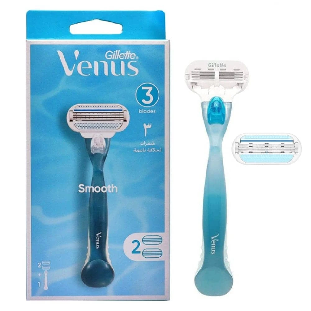 دسته اصلاح زنانه ونوس ژیلت مدل smooth همراه با دو یدک