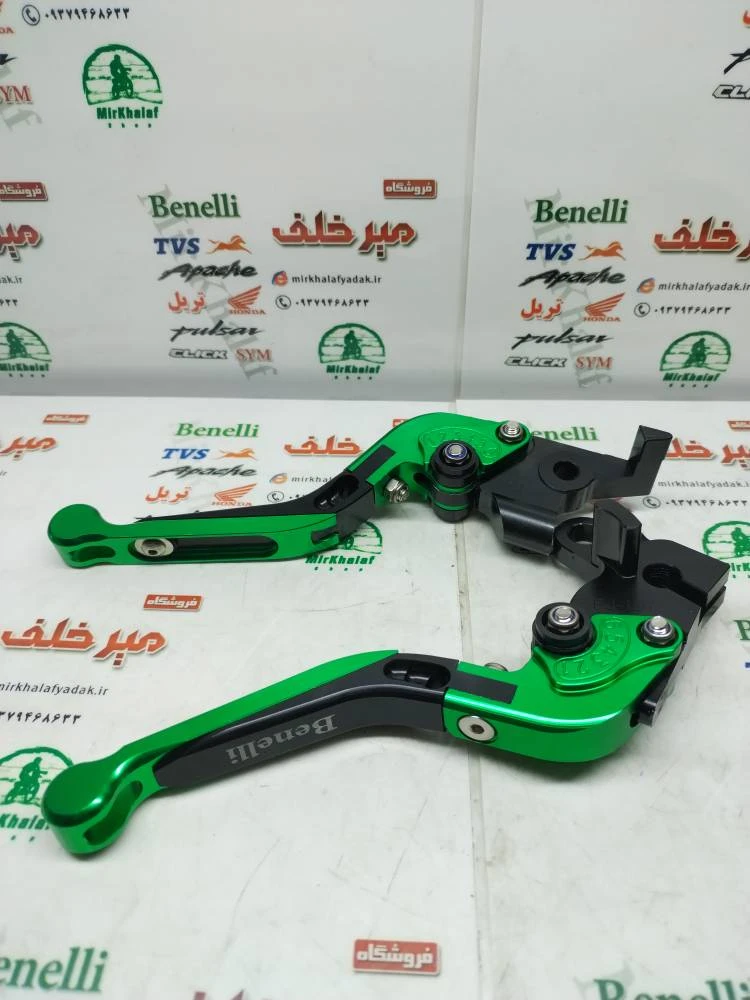 دسته (کتی) کلاچ و ترمز تاشو رنتال cnc حرفه ای اسپرت موتور بنلی 250 قدیم و 300 دوسیلندر قدیم و جدید نیوفیس و ریس سبز