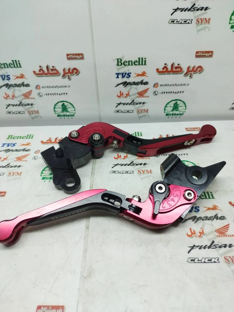 دسته (کتی) کلاچ و ترمز تاشو رنتال cnc حرفه ای اسپرت موتور بنلی 250 قدیم و 300 دوسیلندر قدیم و جدید نیوفیس و ریس قرمز