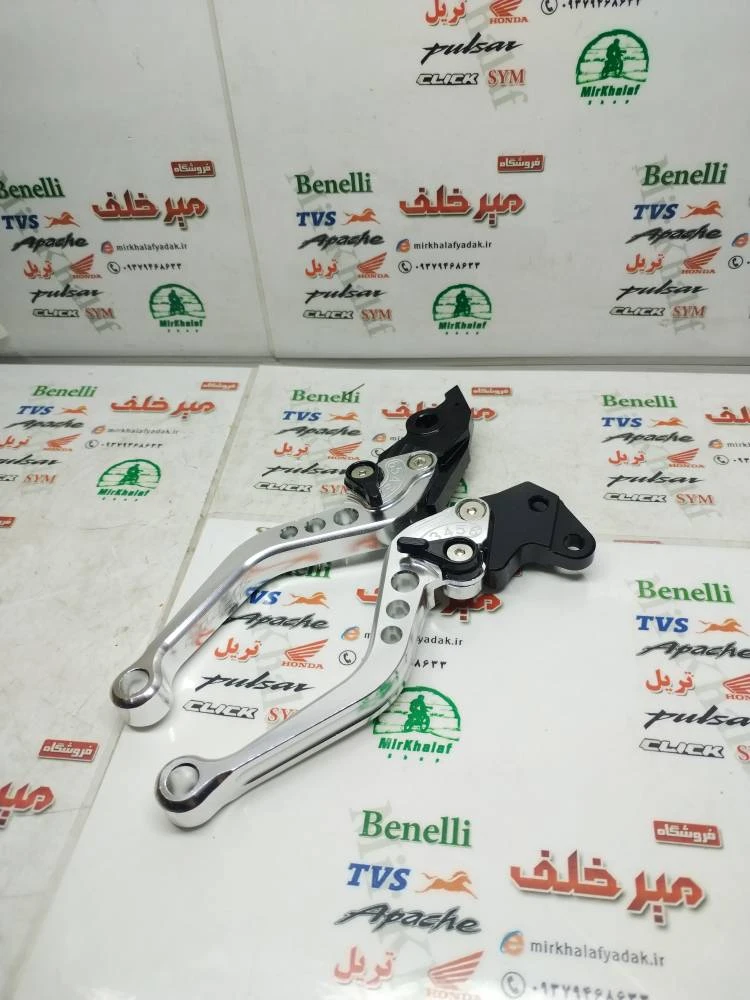 دسته (کتی) کلاچ و ترمز حرفه ای اسپرت رنتال cnc موتور هوندا کلیک و طرح کلیک استیل نقره ای