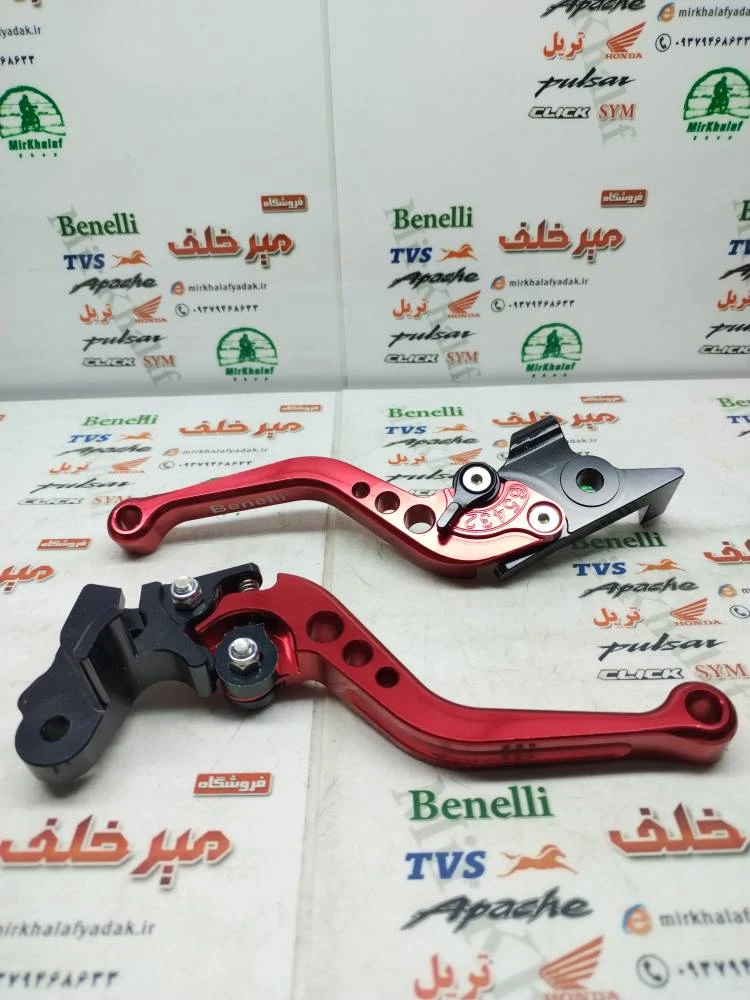 دسته (کتی) کلاچ و ترمز رنتال cnc حرفه ای اسپرت موتور بنلی 250 قدیم و 300 دوسیلندر قدیم و جدید نیوفیس و ریس قرمز