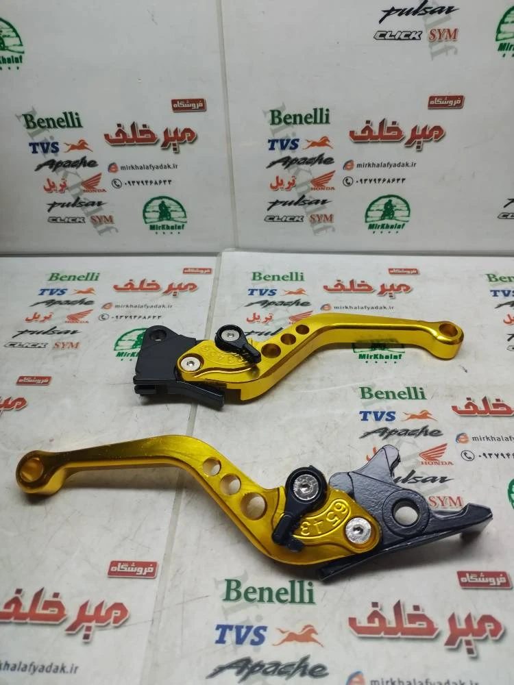 دسته (کتی) کلاچ و ترمز رنتال cnc حرفه ای اسپرت موتور هوندا زرد طلایی