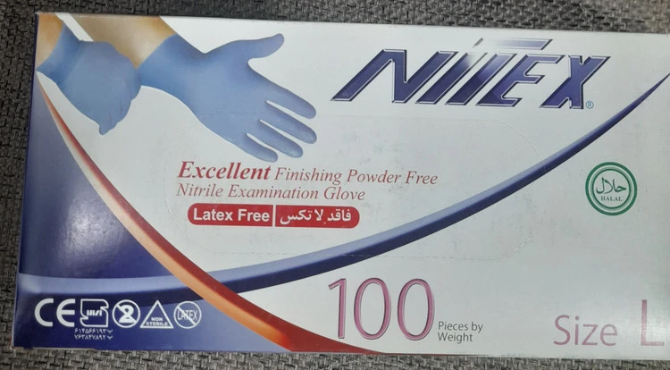 دستکش آبی ۱۰۰ عددی L برند نیتکس