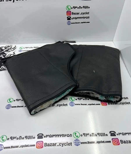 دستکش ثابت انواع موتور سیکلت چرمی بزرگ کامل خز دار