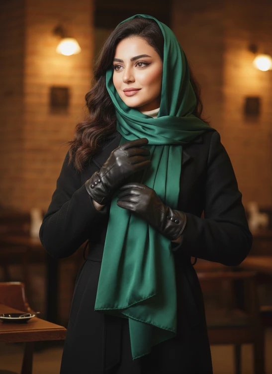 دستکش زنانه چرم طبیعی گوسفندی مدل سه دکمه