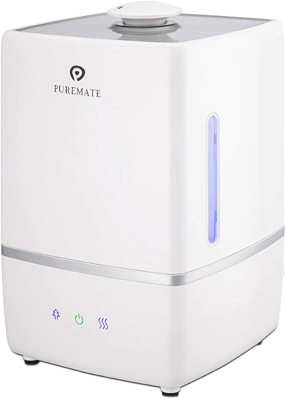 دستگاه بخور اولتراسونیک سرد و گرم یونیزه‌کننده PureMate PM-906 با مخزن 6 لیتر و حالت خواب و تایمر دیجیتال | آمازونیکس