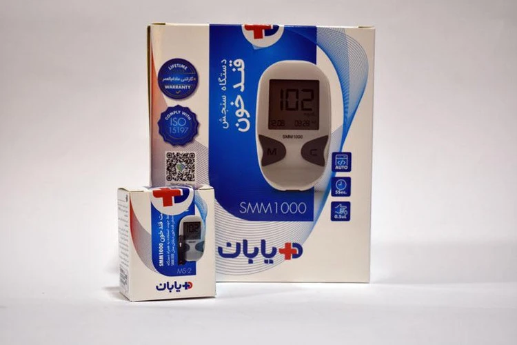 دستگاه تست قند خون دیابان مدل SMM 1000 به همراه نوار تست قند خون بسته 25 عددی