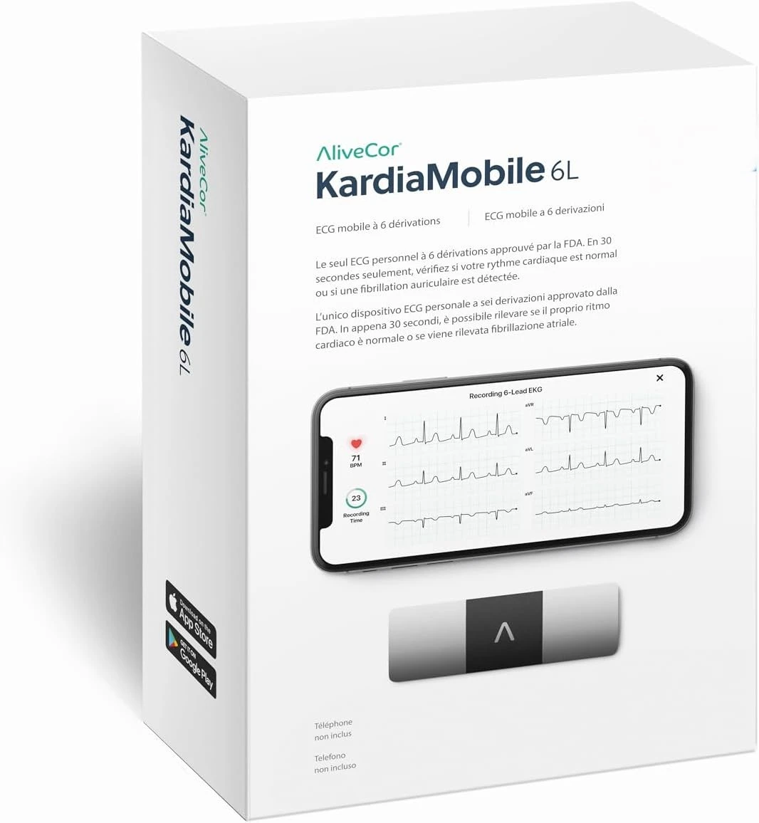 دستگاه نوار قلب ۶ لید AliveCor KardiaMobile 6L | آمازونیکس»