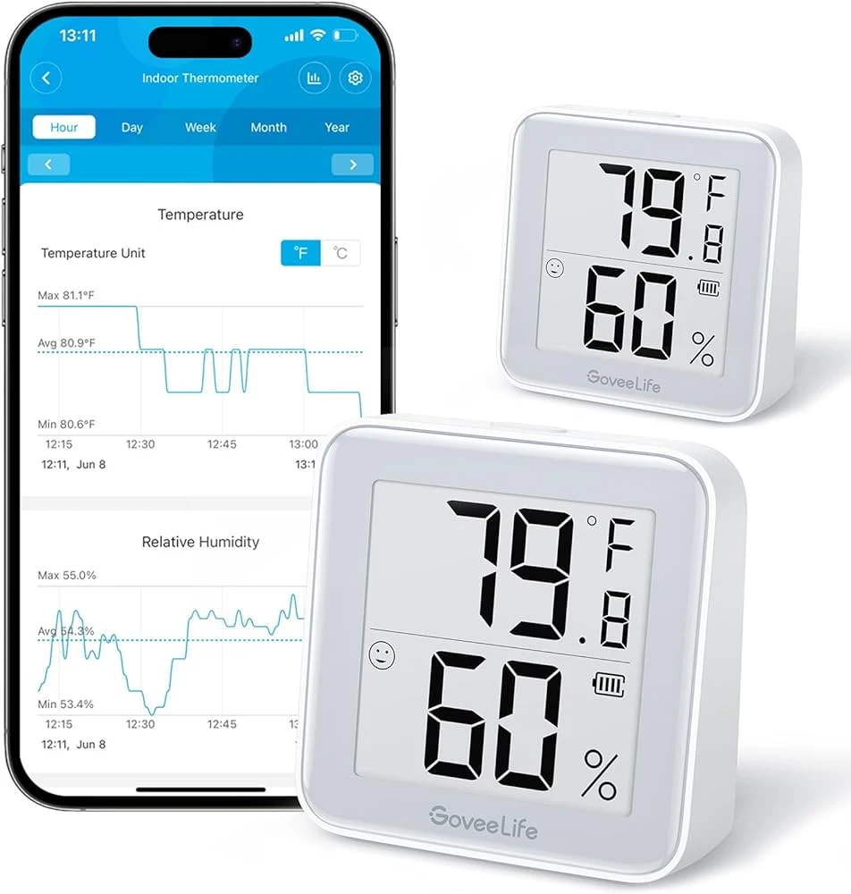 دماسنج و رطوبت‌سنج هوشمند گووی لایف مدل GoveeLife Smart Thermo-Hygrometer 2s | آمازونیکس