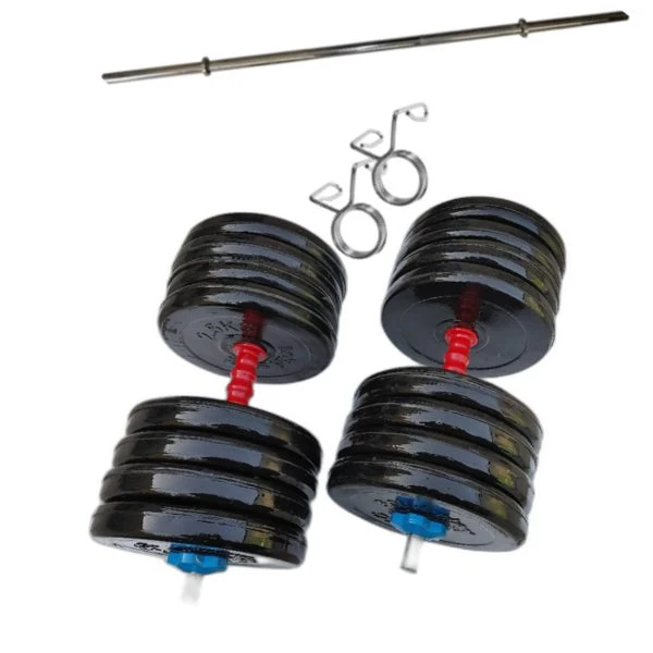دمبل متغیر 40 کیلویی solide steel با میله هالتر 1/5 متری