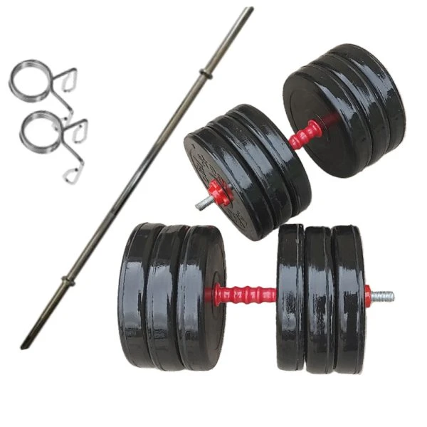 دمبل متغیر 60 کیلویی solide steel با میله هالتر 1/8 متری