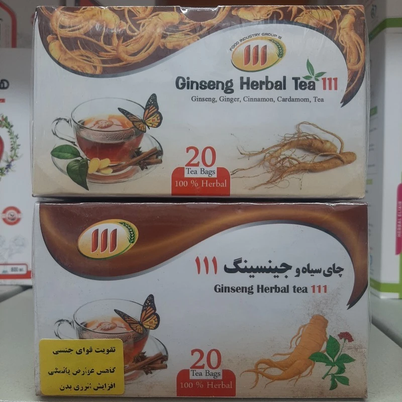 دمنوش چای سیاه و جنسینگ 111