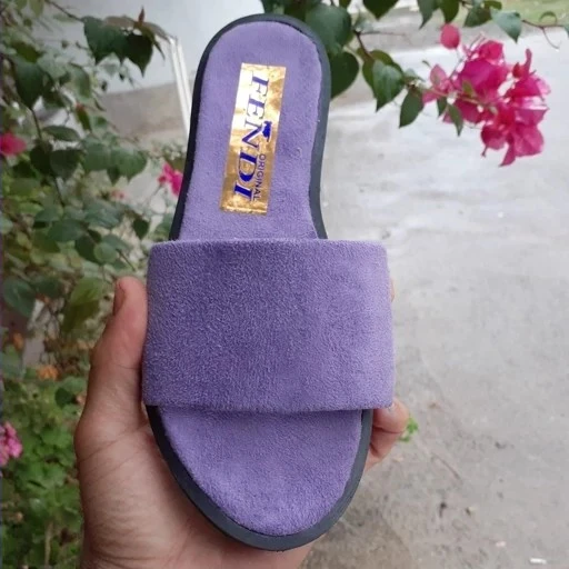 دمپایی زنانه مدل فندی fendi رنگ یاسی کد ۱۵۱