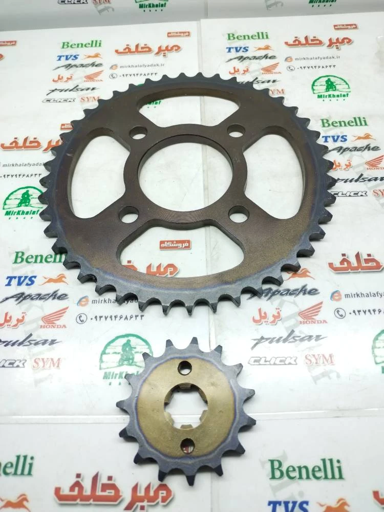 دنده (طبق) زنجیر چرخ عقب و جلو موتور پالس 180 ug3 (هندلی) (سایز 428)