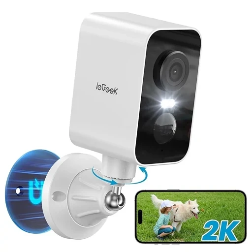 دوربین امنیتی شارژی برند ieGeek اژیر خطر/نورافکن/دید در شب رنگی