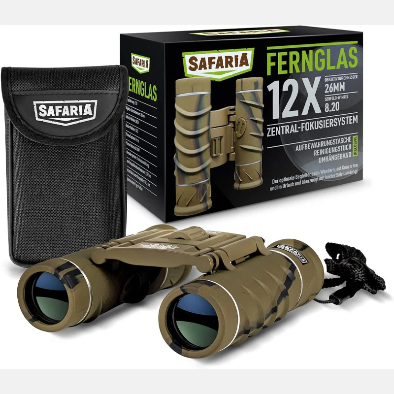 دوربین شکاری کوچک Safaria Waterproof مدل 12×26 با منشور Porro (سبک و ضد آب)