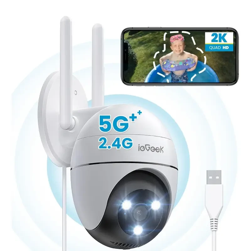 دوربین مداربسته Outdoor ieGeek مدل ZS-GQ2 با چرخش 360 درجه، تشخیص انسان و آژیر هشدار