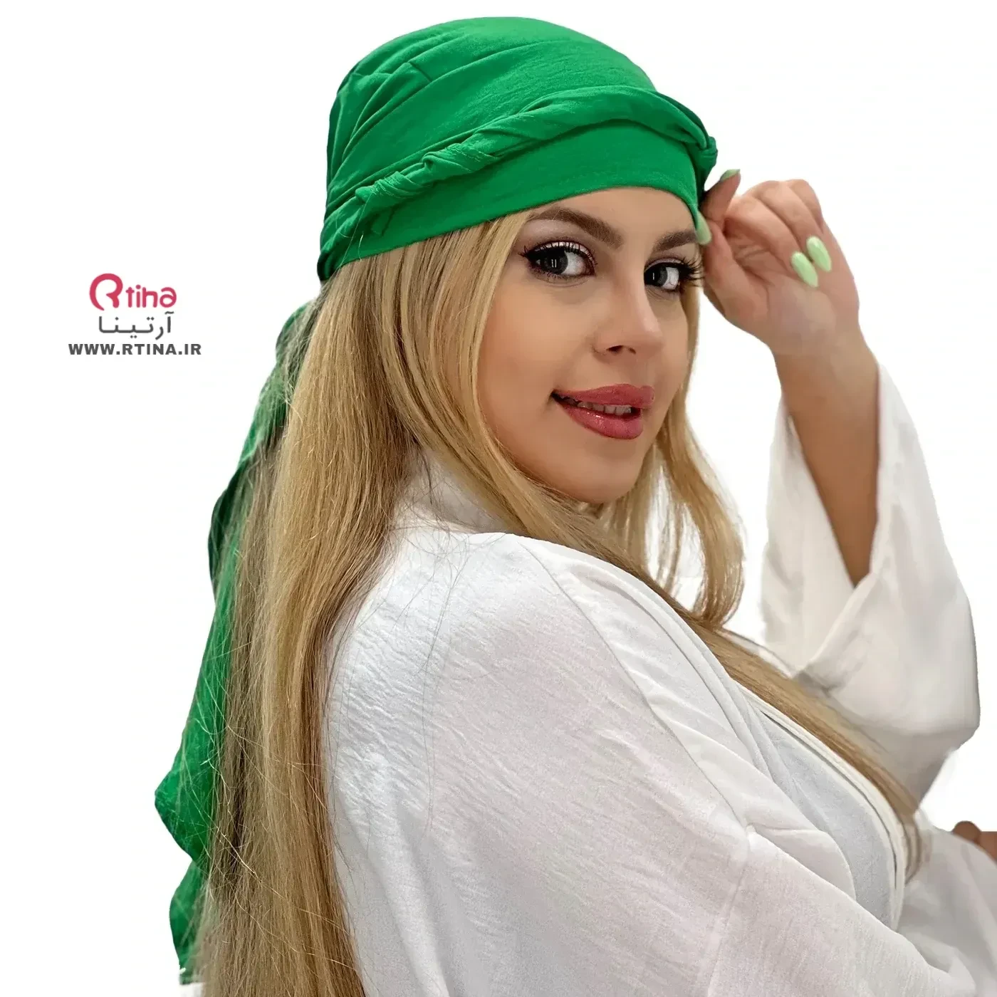 دورگ سر دخترانه و زنانه جدید رنگ سبز (بند بلند)