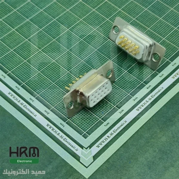 دی کانکتور صنعتی سرکابلی DB مادگی 15پین 3ردیفِ (VGA)