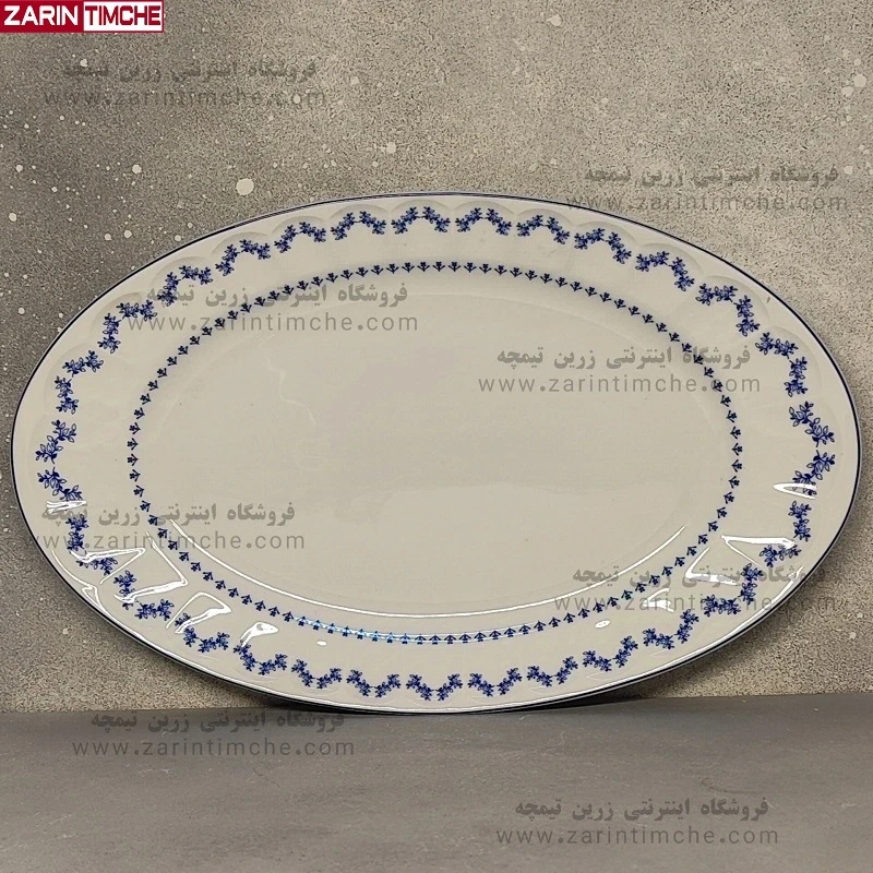 دیس چینی زرین مدل فرانسیس سرمه ای سایز 38