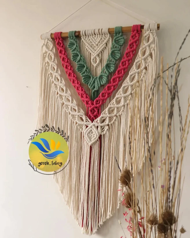 دیوارکوب مکرومه رنگی
