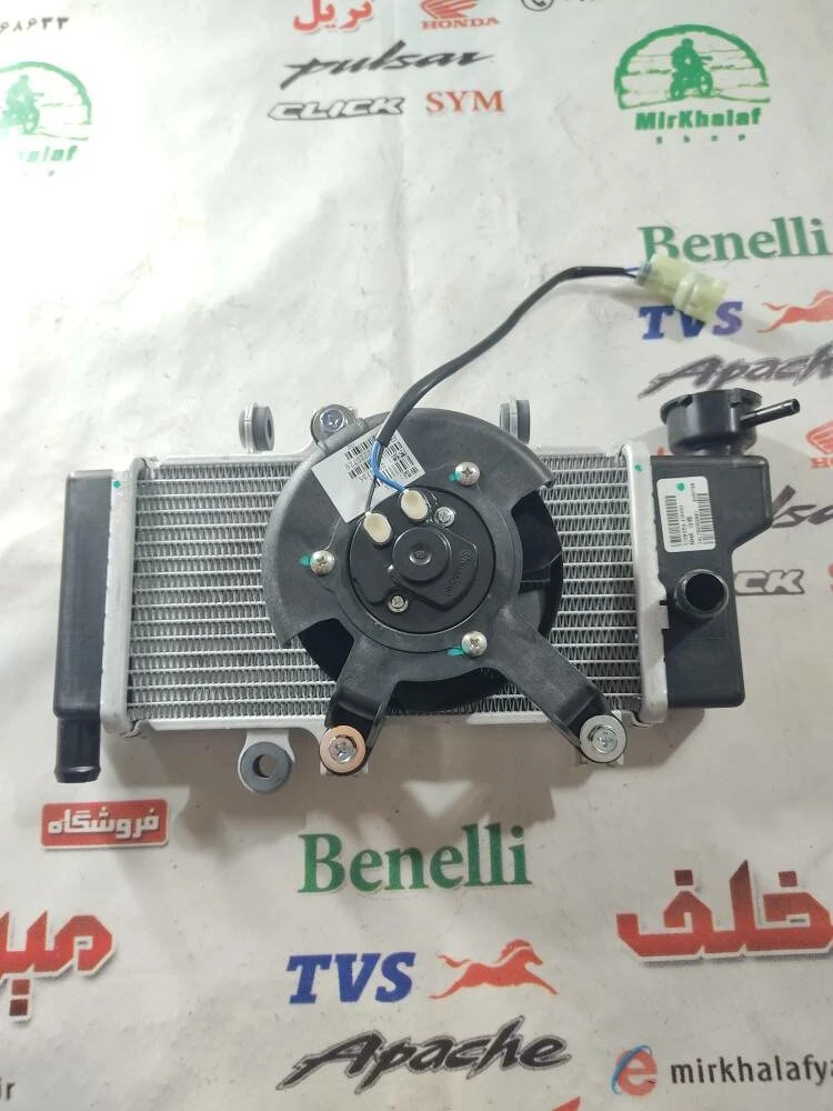 رادیاتور همراه فن کامل موتور sym گالکسی nh و na و لوکی 185 lucky vf3 اصلی