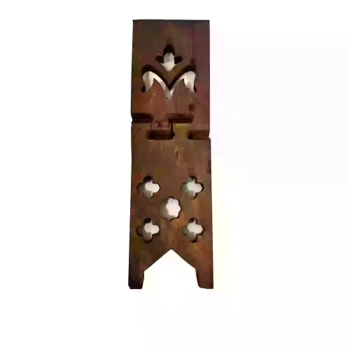 رحل قرآن چوبی طرح لاله شبکه ای قهوه ای ابعاد 12در42 سانت-103958