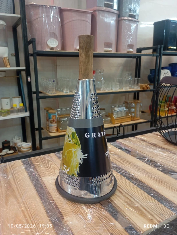 رنده مخروطی استیل دسته چوبی بزرگ